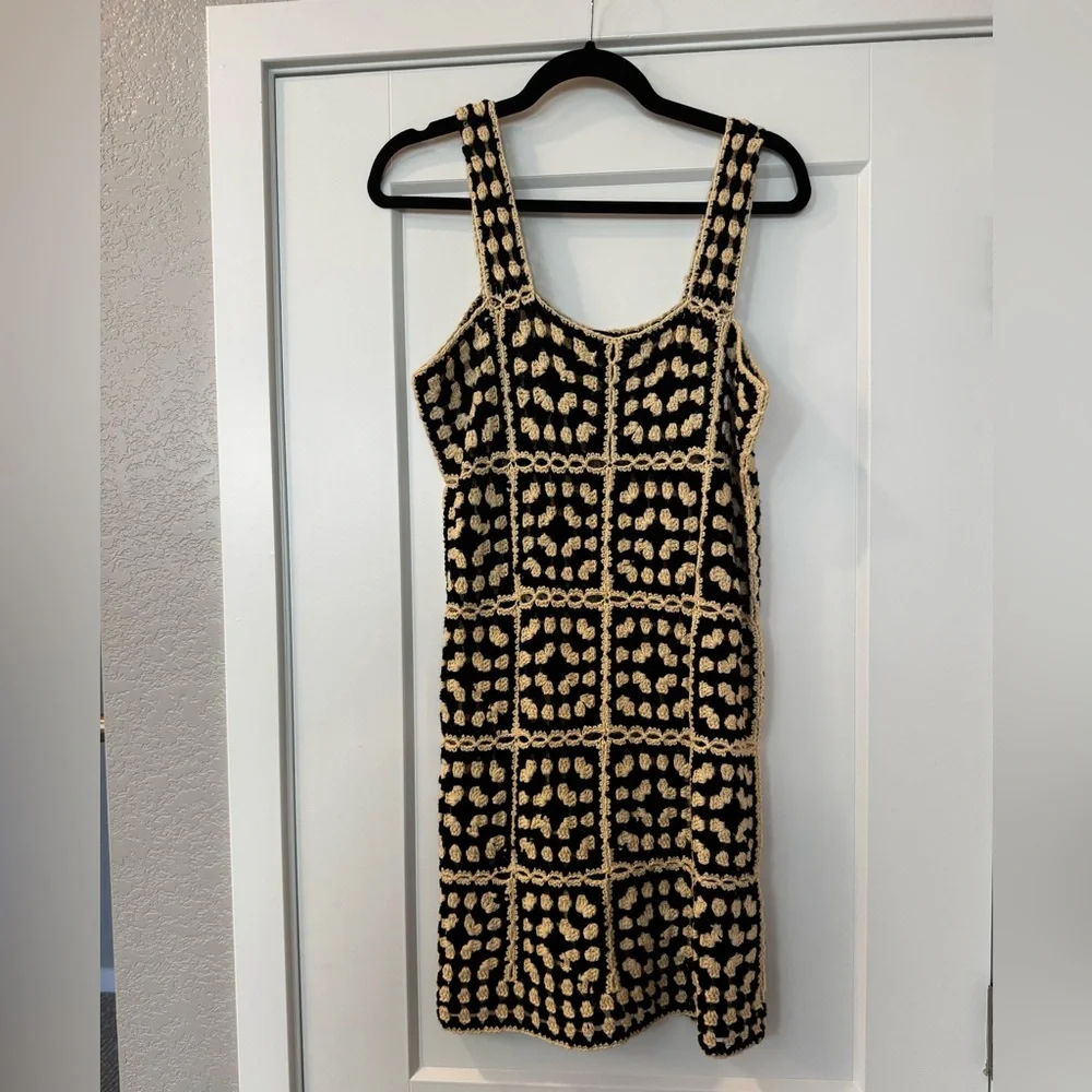 Solana Patchwork Crochet Mini Cover Up Dress - Picture 2 of 7